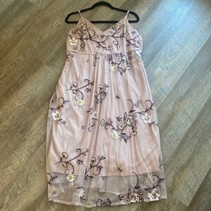 NWT Kaari Blue The Faerie Queene Dress L. Pink Embroidered Whimsical Y2K Style